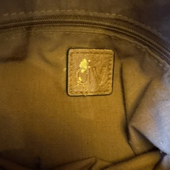 DV Dolce Vita Brown Faux Leather Studded Grommet Backpack Boho Foldover Bag - Picture 3 of 4